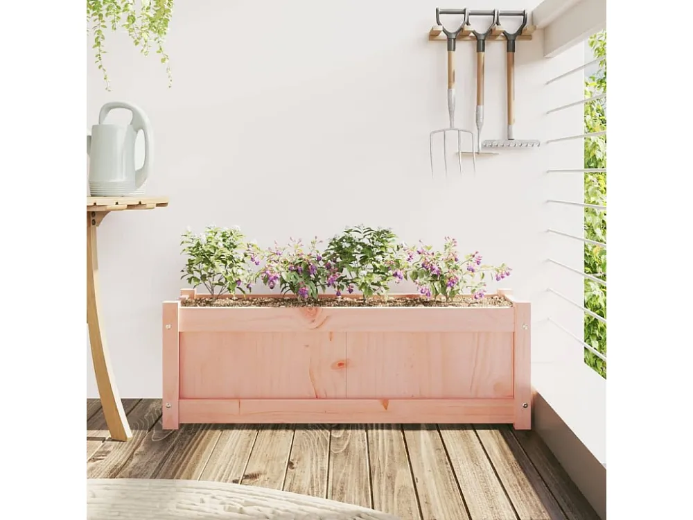 Vaso/floreira de jardim 90x31x31 cm madeira de douglas maciç | ço Forjado |
