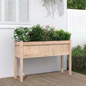 Vaso/floreira de jardim com pernas 110x31x70 cm pinho maciço Ferramenta de Precisão