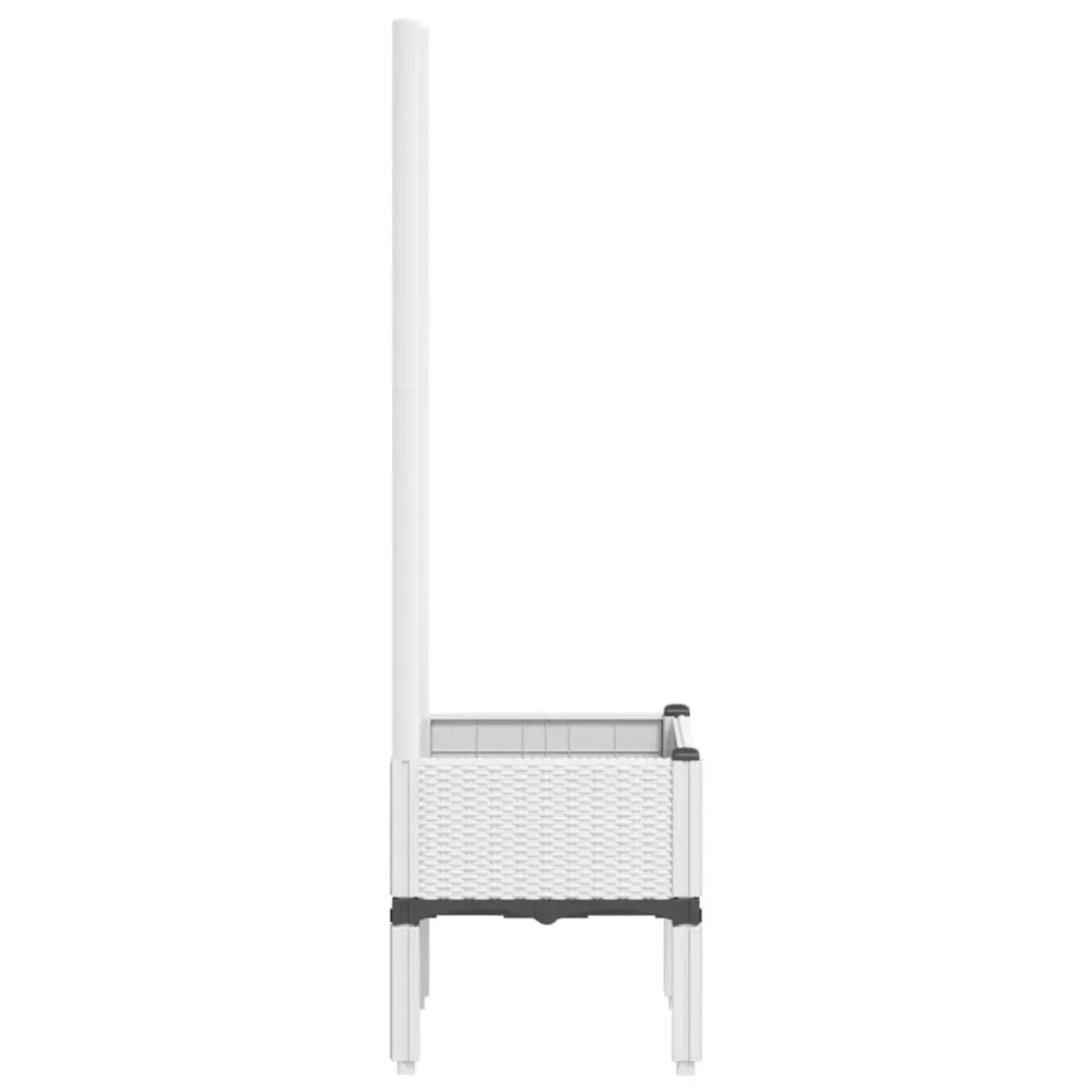 Vaso/floreira de jardim com treliç 40x40x142 cm PP branco | Garantia de 1 Ano