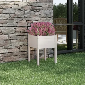 Vaso de jardim 50x50x70 cm madeira de pinho maciç branco
