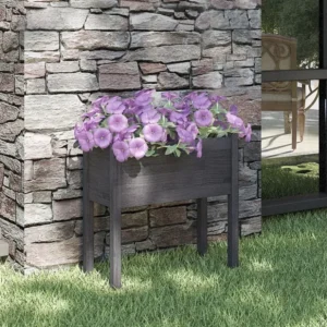 Vaso de jardim 70x31x70 cm madeira de pinho maciç cinzento
