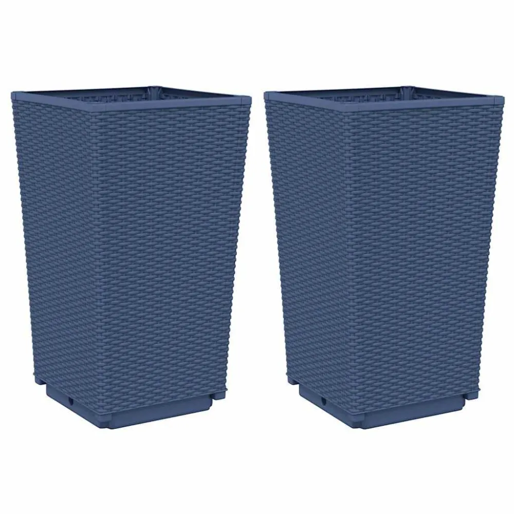 Vasosemfloreiras 2 pcs 32,5x32,5x57 cm PP cinzento