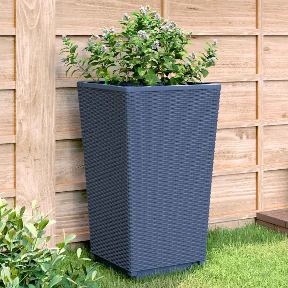 Vasosemfloreiras 2 pcs 32,5x32,5x57 cm PP cinzento