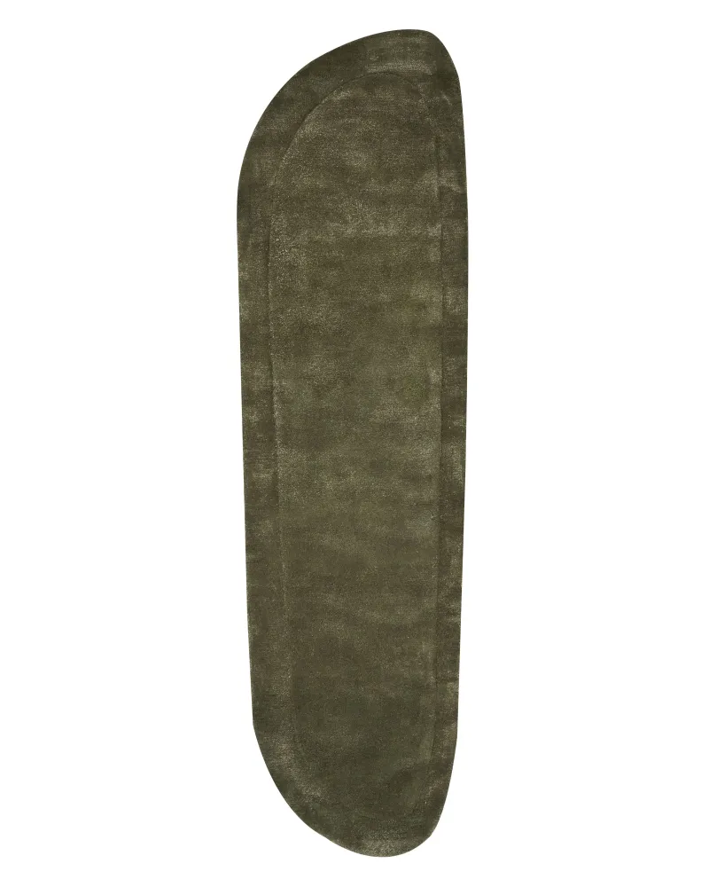 Passadeira Antiderrapante Tapete em viscose verde escura 80 x 250 cm BERANI