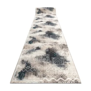 Passadeira antiderrapante PATCHWORK retró goma bege 80x340 cm