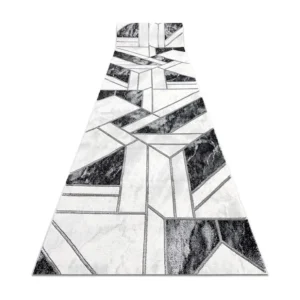 Tapete com Bordado Passadeira EMERALD exclusivo 81953 glamour, à moda geométrico preto 70x170 cm