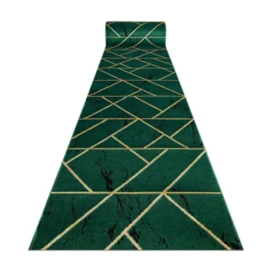 Tapete com Bordado Passadeira EMERALD exclusivo 1012 glamour, à moda mármore, geométri 100x300 cm