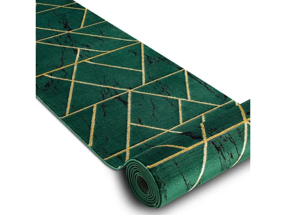 Tapete com Bordado Passadeira EMERALD exclusivo 1012 glamour, à moda mármore, geométri 100x300 cm