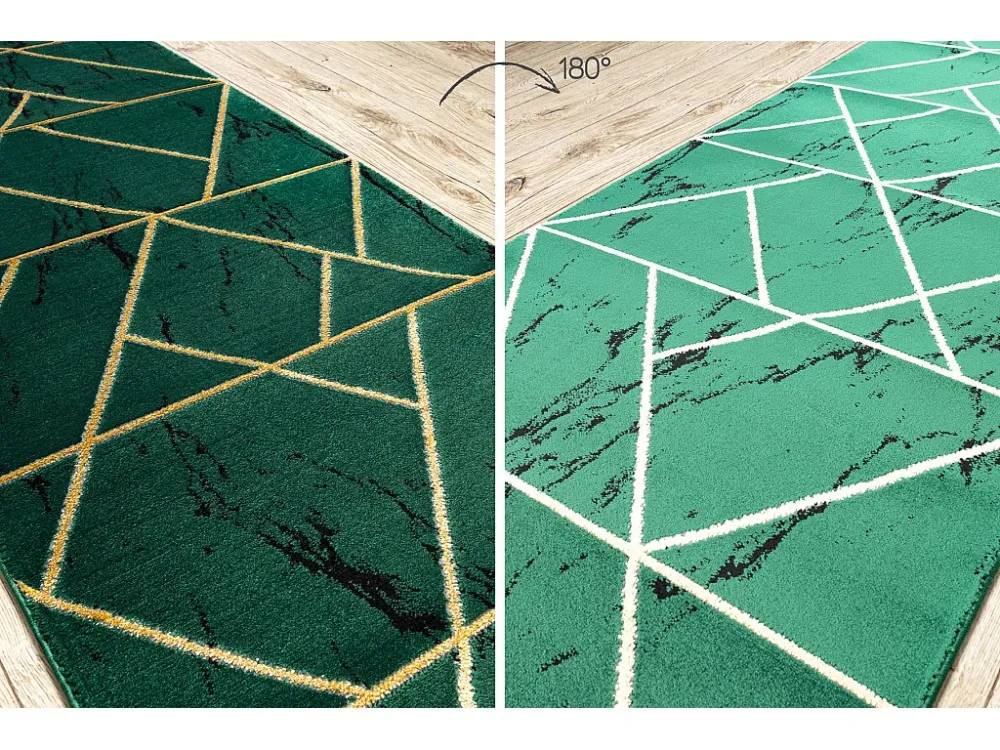 Tapete com Bordado Passadeira EMERALD exclusivo 1012 glamour, à moda mármore, geométri 100x300 cm