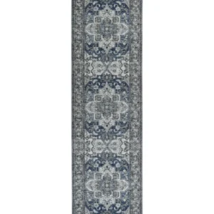 Tapete de Entrada Tapete cinzento e azul 80 x 300 cm KOTTAR