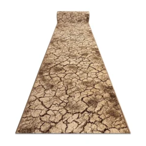 Tapete de Fibra Natural PASSADEIRA KARMEL Terra chão rachado nogueira 80x530 cm