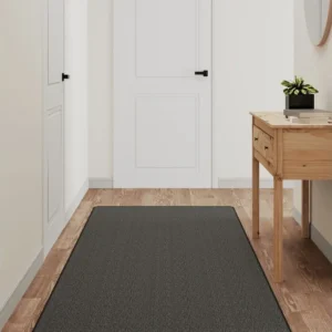 Tapete de Fibra Natural Tapete/passadeira 80x150 cm aspeto sisal antracite