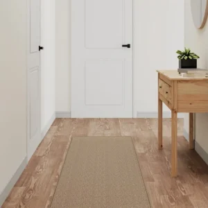 Tapete/passadeira 50x200 cm aspeto sisal cor areia | Lavável na Máquina |