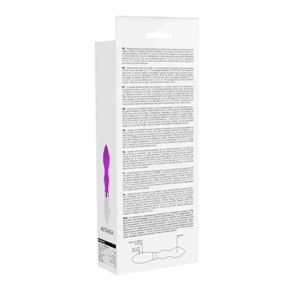 Móvel para Varanda Vibrador Luminous ASTRAEA Fuchsia, 22cm Ø3.5cm, 10vibrações