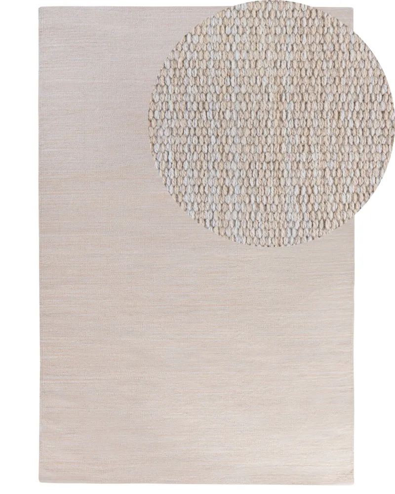 Cotton Area Rug 140 x 200 cm Beige DERINCE