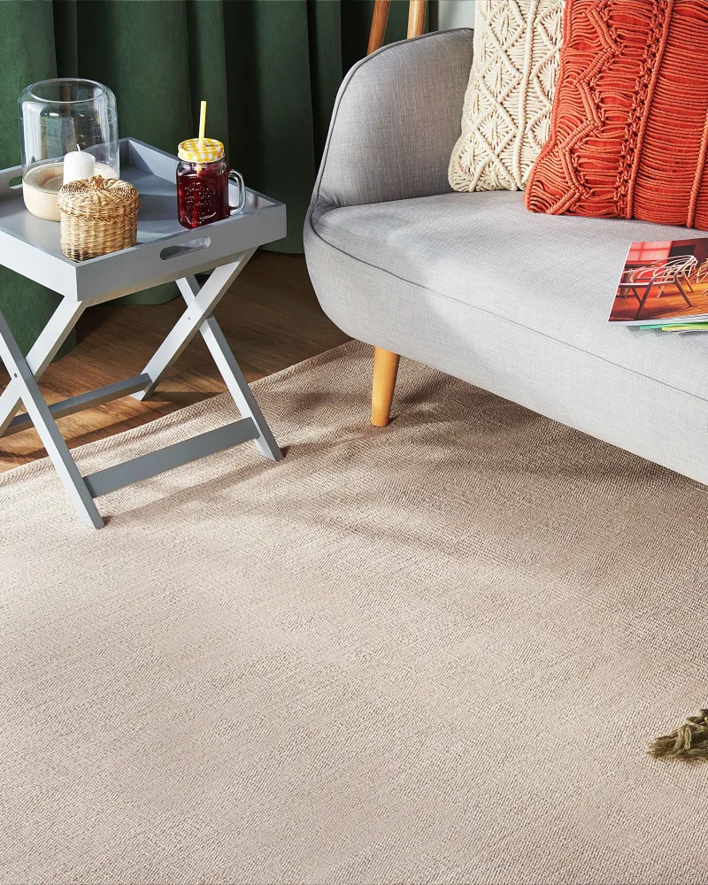 Cotton Area Rug 140 x 200 cm Beige DERINCE