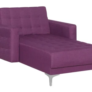 Chaise-longue reclinável em tecido violeta ABERDEEN com Instruções de Instalação