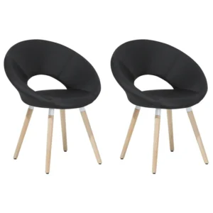 Conjunto de 2 cadeiras estofadas pretas ROSLYN | Universal | Ajustável