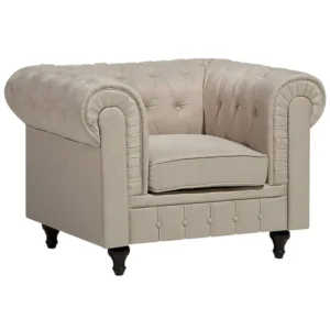 Kit de Montagem Poltrona CHESTERFIELD Tecido Creme