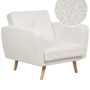 Poltrona FLORLI Bouclé Branco creme para Portas de Armário