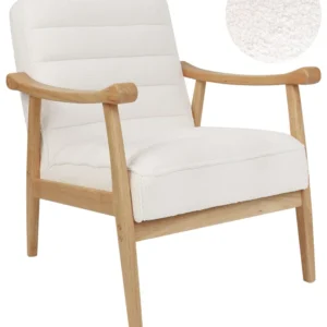 Poltrona LEKNES Bouclé Branco creme Diâmetro 10 mm