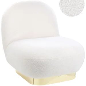Poltrona LOVIISA Bouclé Branco Fácil Substituição