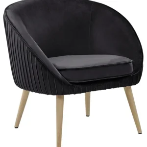 Poltrona TROMSO Veludo Preto Material Resistente