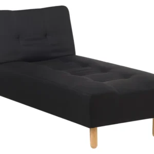 Chaise-longue em tecido preto ALSTEN Compatível com IKEA MALM