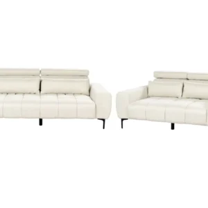 Fabric Living Room Set Cream VEGAMO com Chave Allen Inclusa