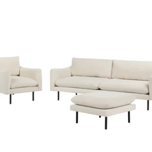 Fabric Living Room Set Ottoman Light Cor creme VINTERBRO