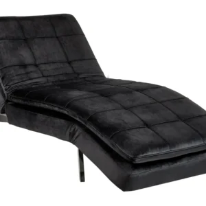 Peç de Reposição Original Chaise-longue ajustável em veludo preto LOIRET