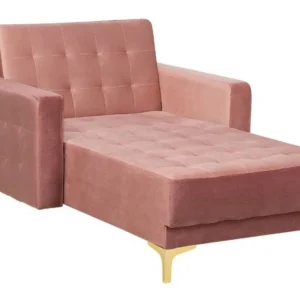 Peç de Reposição Original Chaise-longue reclinável em veludo rosa ABERDEEN