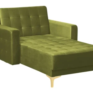 Peç de Reposição Original Chaise-longue reclinável em veludo verde ABERDEEN
