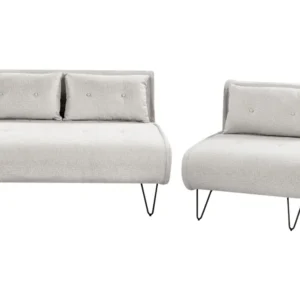 Puxador de Substituição Fabric Sofa Set Light Grey VESTFOLD