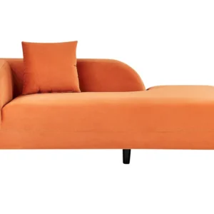 Rodízio para Móvel Chaise-longue à esquerda em veludo laranja LE CRAU
