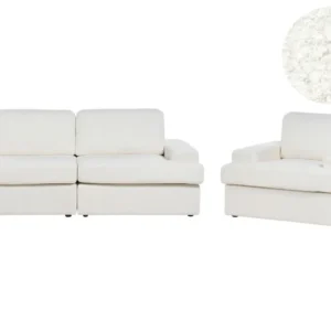4 Seater Boucle Living Room Set Branco ALLA