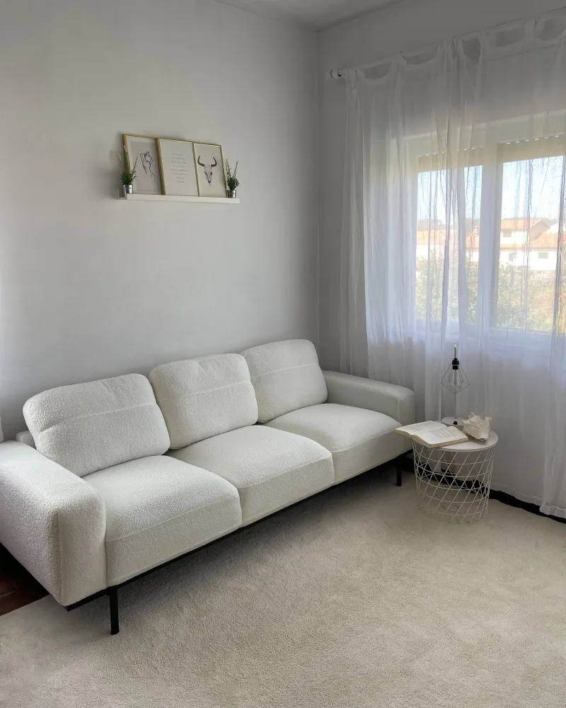3 Seater Sofa Boucle Pérola SOVIK Material Resistente