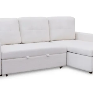 Sofá de canto conversível Toledo Tecido Bouclé Creme | Universal | Ajustável