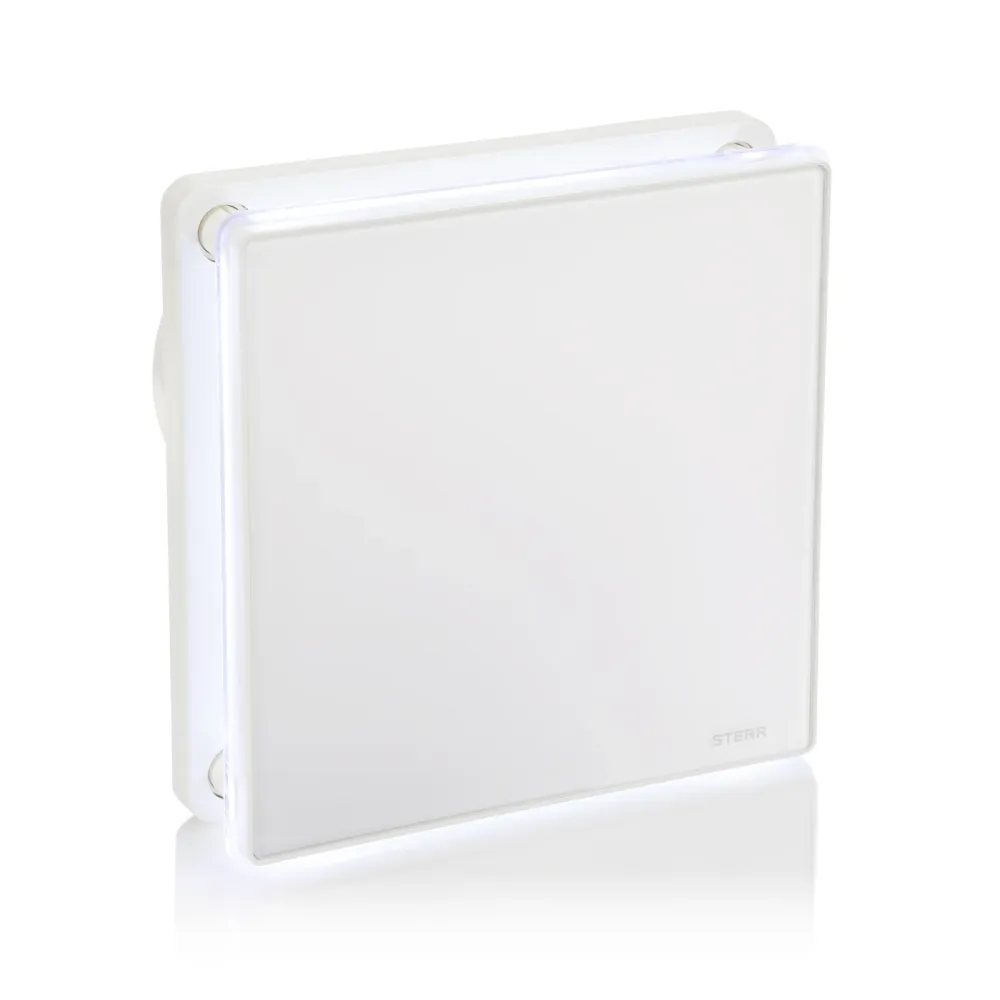 STERR BFS100LT - 100 mm Extrator de Casa de Banho, LED + Temporizador, 90 m³/h, Branco