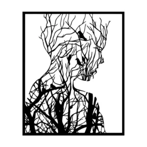 Lâmina para Decoração Metálica Senhora, Preto, 60x1,5x73 cm, EPIKASA