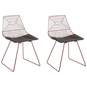 Set 2 Metal Accent Chairs Rose Dourado BEATTY