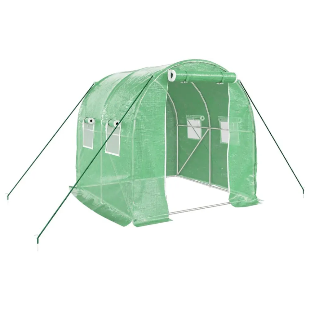 Estufa com estrutura de ço 4 m² 2x2x2 m verde