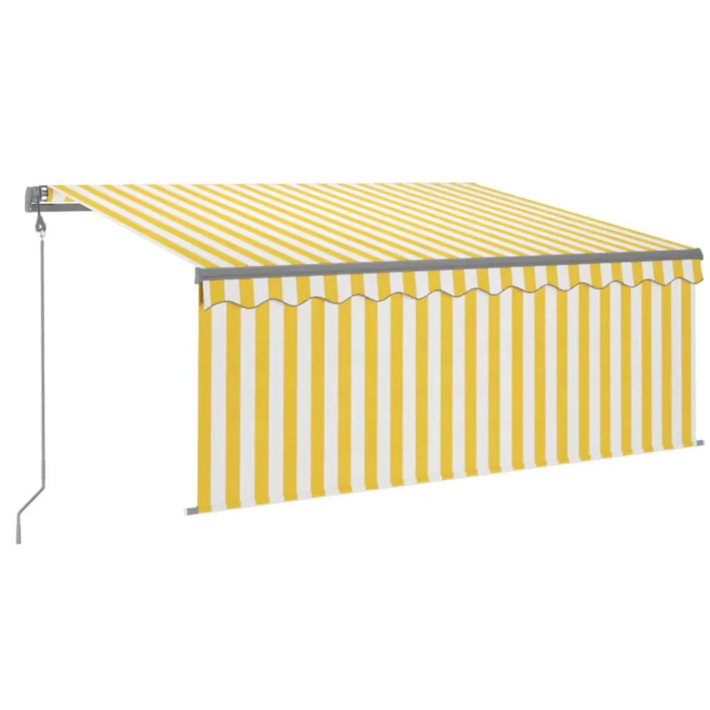 Toldo retrátil automático com estore 3,5x2,5 m amarelo e branco