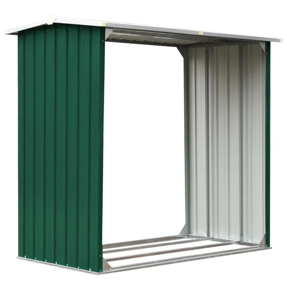 Abrigo para arrumação de troncos ço 172x91x154 cm verde