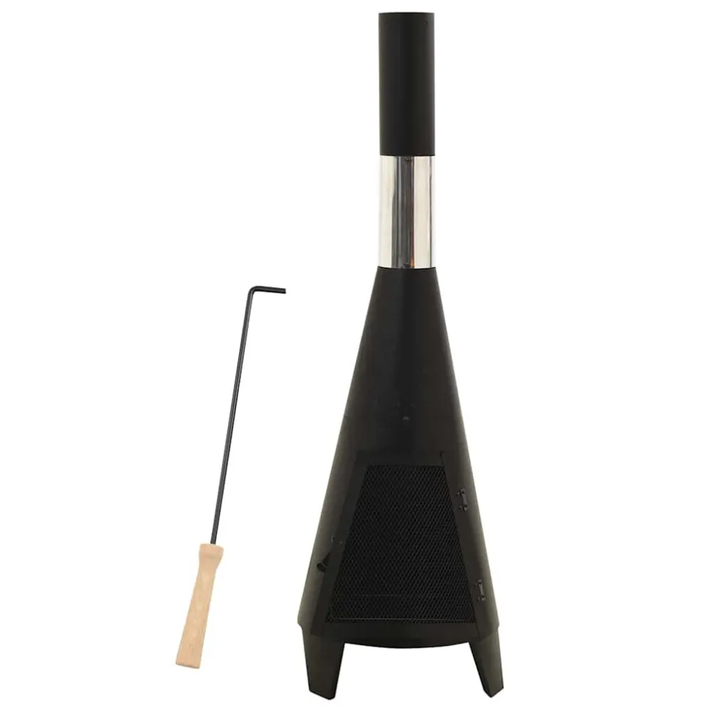 Fogão de jardim com atiçador 38x38x122 cm ço