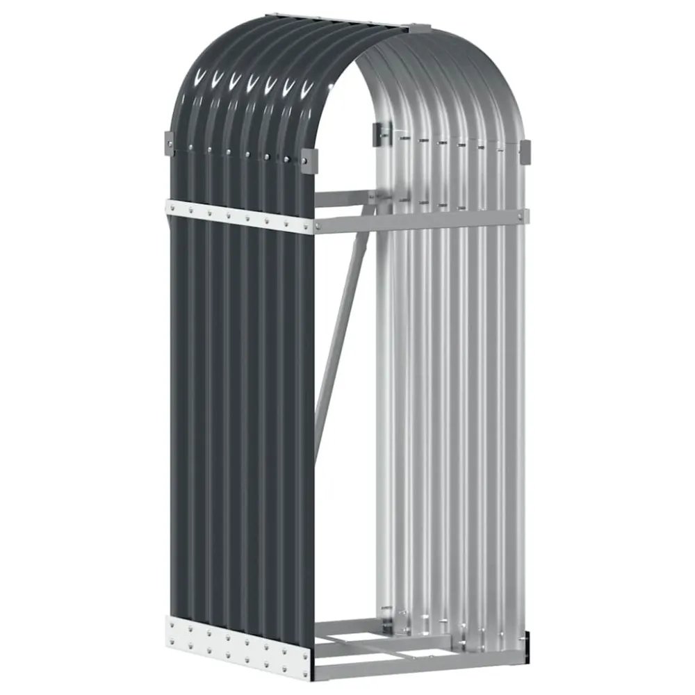Suporte de lenha 40x45x100 cm ço galvanizado antracite