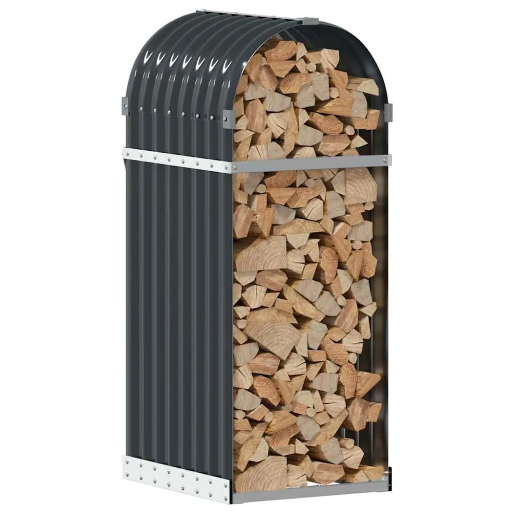 Suporte de lenha 40x45x100 cm ço galvanizado antracite