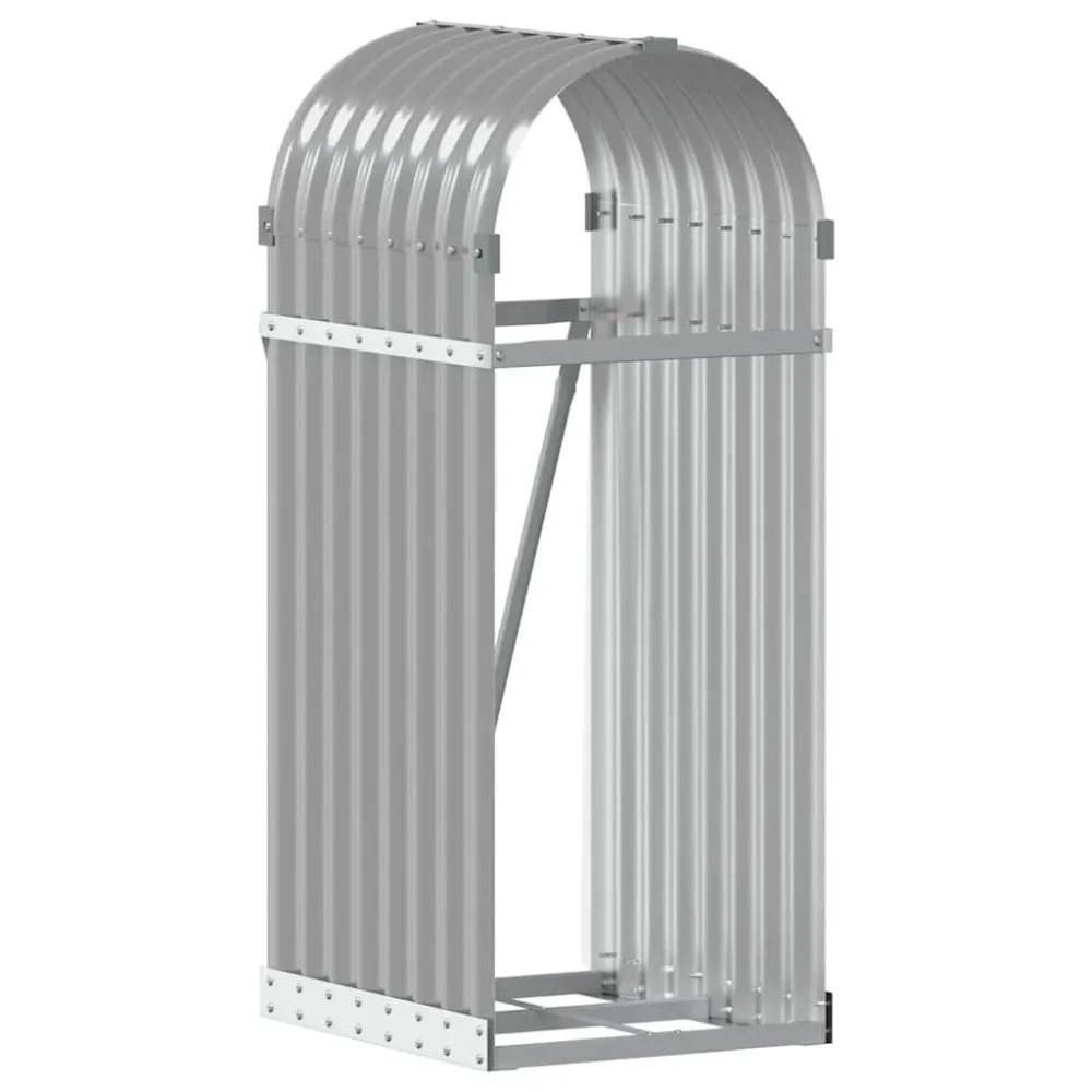 Suporte de lenha 40x45x100 cm ço galvanizado cinza-claro
