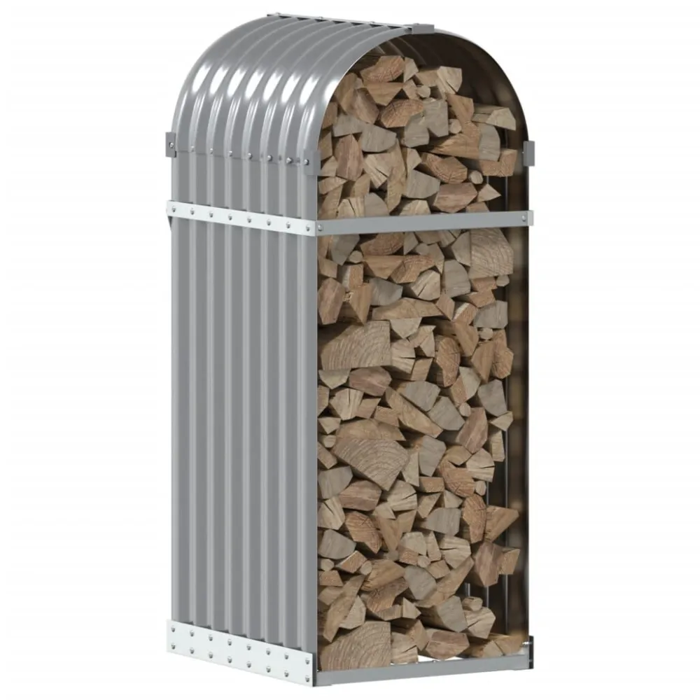 Suporte de lenha 40x45x100 cm ço galvanizado cinza-claro