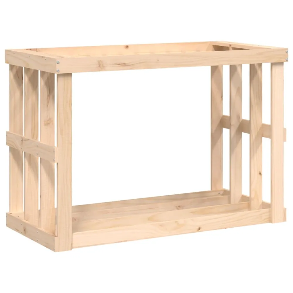 Suporte de lenha para exterior 108x52x74 cm madeira pinho maciç